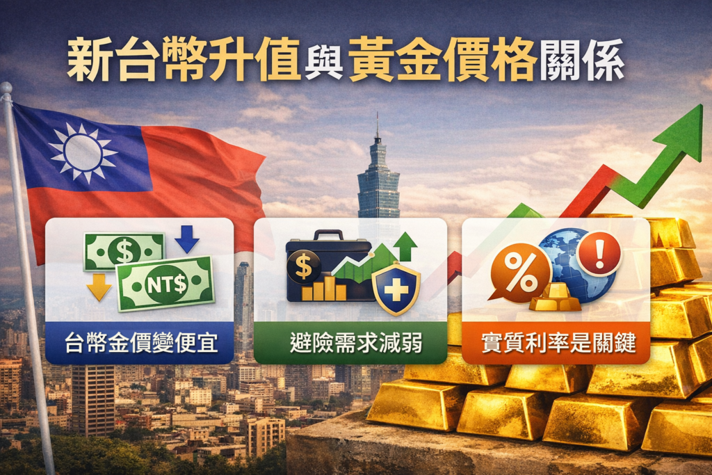 台幣升值與黃金價格關係